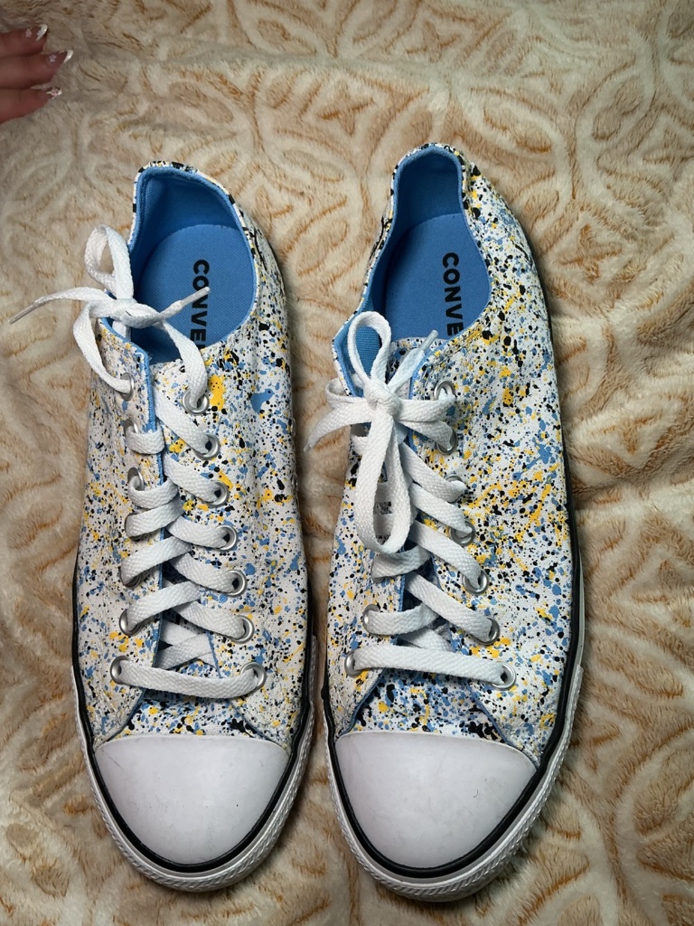 Converse All Star Paint Splatter Low Top Sneakers Men's Size 10.5 - Picture 2 of 7